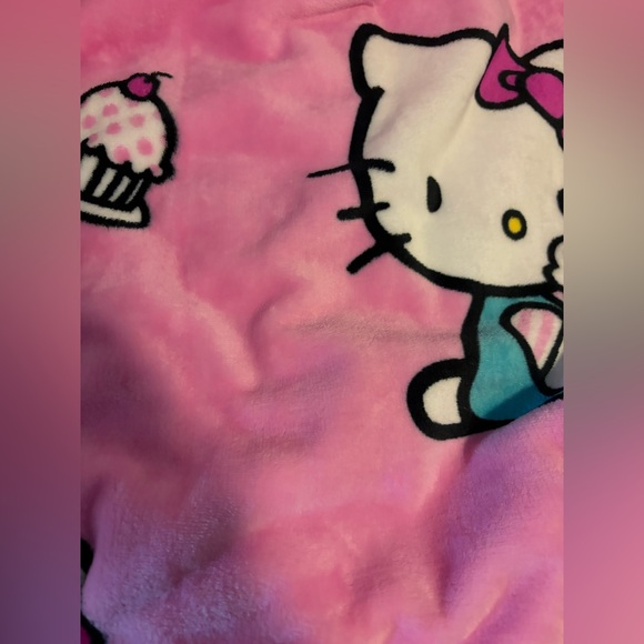 Hello Kitty Pink Dessert Valentines Throw Blanket Sweet Summer Fun Design